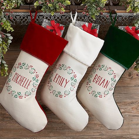 Cricut Christmas Stocking Ideas, Handmade Christmas Stockings Ideas, Cricut Christmas Stocking, Personalized Stockings Christmas, Christmas Stocking Ideas, Personalised Clothing, Stockings Diy, Burgundy Christmas, Christmas Presents For Girls