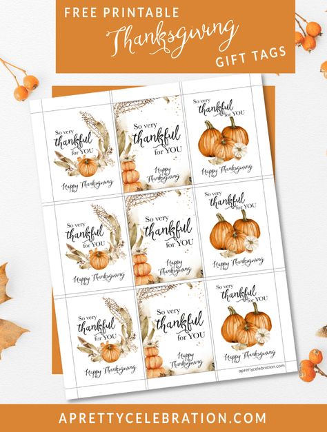 Free Printable Thanksgiving Tags - A Pretty Celebration Thankful Gift Ideas For Coworkers, Thankful Gift Tags Free Printables, Thanksgiving Teacher Gifts Free Printable, Happy Thanksgiving Tags Free Printable, Thanksgiving Tags Ideas, Thanksgiving Gift Tags Printable Free, Free Printable Thanksgiving Tags, Fall Gift Tags Printable Free, Thanksgiving Tags Printable Free