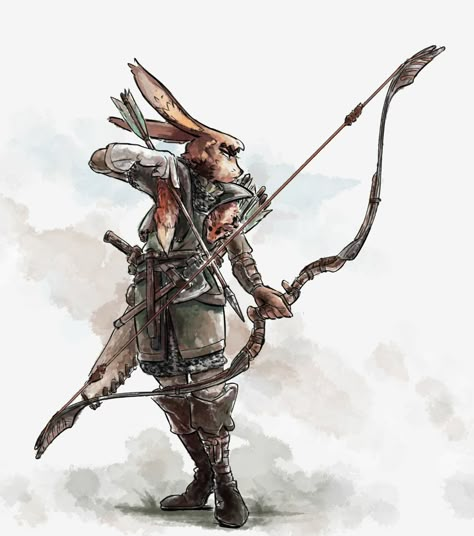 Rabbit Warrior, Stone Golem, Rabbit Folk, Ranger Dnd, Dnd Ideas, Fantasy Races, Comic Book Style, Dungeons And Dragons Characters, Dnd Art