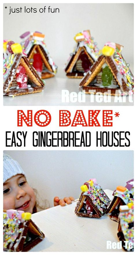 Gingerbread Treat Ideas, Gingerbread Houses Ideas, Graham Cracker Gingerbread, Easy Gingerbread House, Graham Cracker Gingerbread House, Easy Gingerbread, Mini Gingerbread House, Gingerbread Party, Advent Activities