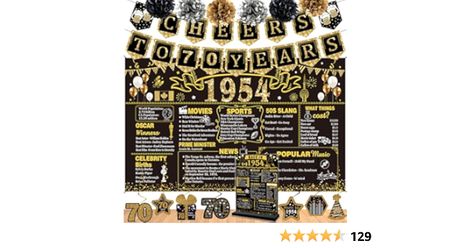 70th Birthday Decorations for Men Women,16PCS Back in 1954 Banner Decorations,Including Vintage 1954 Banner,1954 Anniversary Card,Cheers to 70 years banner,7 Hanging Swirl,6 paper Poms,70th Birthday Cheers To 70 Years, 70th Birthday Decorations, Birthday Decorations For Men, Paper Pom Poms, 70th Birthday Parties, 70th Birthday, Anniversary Card, Anniversary Cards, Birthday Decorations