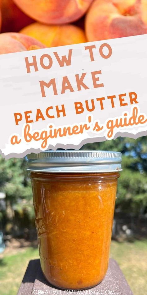 Looking for a fun and rewarding DIY project? Try canning your own peach butter! This recipe is easy to follow and the end result is a delicious spread that's sure to impress. Plus, you'll be able to enjoy the taste of summer peaches all year long. Easy Peach Butter Recipe, Peach Jam Using Frozen Peaches, Peach Butter Recipe Canning, Crockpot Peach Butter Recipe, Canning Peaches Recipes, Peach Butter Recipe, Can Peaches Recipes, Canning Granny, Diy Canning