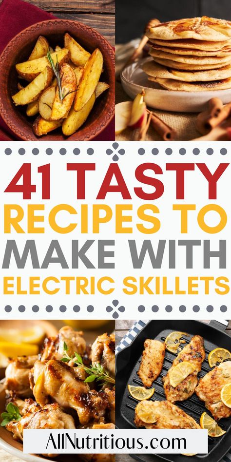 If you want meal ideas to make on your electric skillet, we have you covered. You can make everything from dinner recipes, healthy side dishes to desserts. Make the most of your skillet with these delicious and easy recipe ideas. Electric Skillet Cooking, Electric Skillet Meals Dinners, Easy Recipes To Try, Best Breakfast Ideas, Frying Pan Recipes, Skillet Desserts, Southern Foods, Easy Recipe Ideas, Electric Skillet Recipes