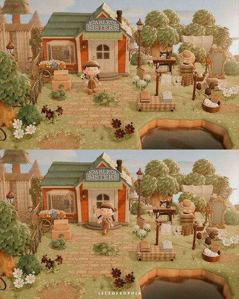 Able Sisters, Cottagecore Animal Crossing, Farm Town, Animal Crossing Wild World, Path Design, New Animal Crossing, Tailor Shop, Animal Crossing Game, Island Design