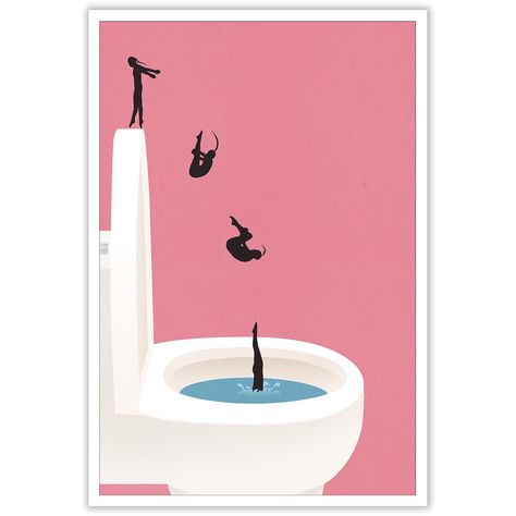 PRICES MAY VARY. 【Pink Bathroom Poster Size】12x16 inches Frameless, you can prepare a frame with a size of 12x16 inches, assemble and install yourself, enjoy the fun of DIY. 【Vintage Aesthetics Poster】Variety High Diving Poster Art Print on Canvas Wall Art Decor. 【Bathroom Wall Art Decor】Art Poster Is The Perfect Wall Decoration Painting To Decorate Your House, Living Room, Bedroom, Yoga Room, Gym, Apartment, Studio, Hotel, Restaurant, Office, Bathroom, Bar, ETC. 【Best Gift Choice】High-grade Can Bathroom Posters Funny, Animal Bathroom Decor, Toilet Poster, High Diving, Vintage Pink Bathroom, Bathroom Canvas Art, Bathroom Decor Pictures, Bathroom Wall Decor Art, Girl Bathrooms