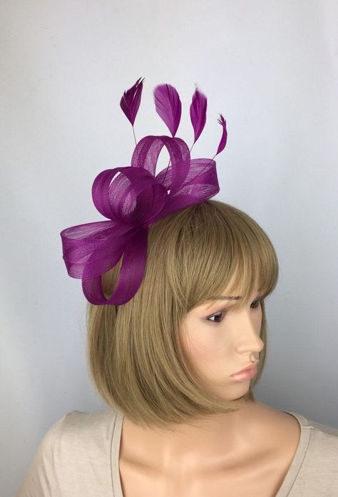 Blush Pink Fascinator, Fascinator Hats Outfit, Purple Fascinator, Royal Ascot Races, Dark Blue Wedding, Fascinator Hats Diy, Fascinator Hats Wedding, Green Fascinator, Ascot Races