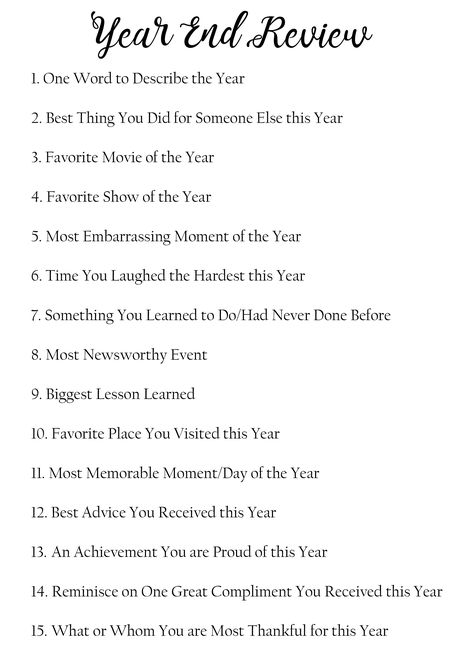 New Year: 15 Questions Year End Review, New Year Time Capsule, New Year's Eve Game Year End Review, New Year's Eve Activities, New Years Eve Games, Questions For Couples, New Year's Resolution, New Year Goals, Writing Therapy, Motiverende Quotes, New Year New Me