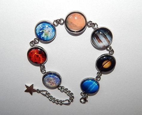 Image uploaded by ViaLatteaArt. Find images and videos about etsy, planet jewelry and galaxy universe on We Heart It - the app to get lost in what you love. Astronomy Bracelet, Universe Bracelet, Planet Bracelet, Galaxy Bracelet, Solar System Jewelry, Solar System Bracelet, Planet Jewelry, Small Shops, Funky Jewelry