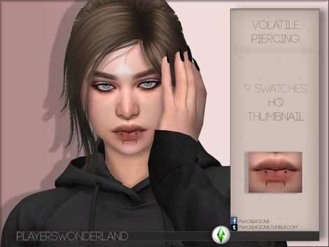 The Sims Resource - Volatile Piercing Sims 4 Cc Vertical Labret, Sims 4 Angel Bites, Ts4 Piercing Cc, Sims Presets, Sims 4 Cc Accessories, Ts4 Mod, 4 Piercings, Sims Makeup, Sims 4 Cc Hair