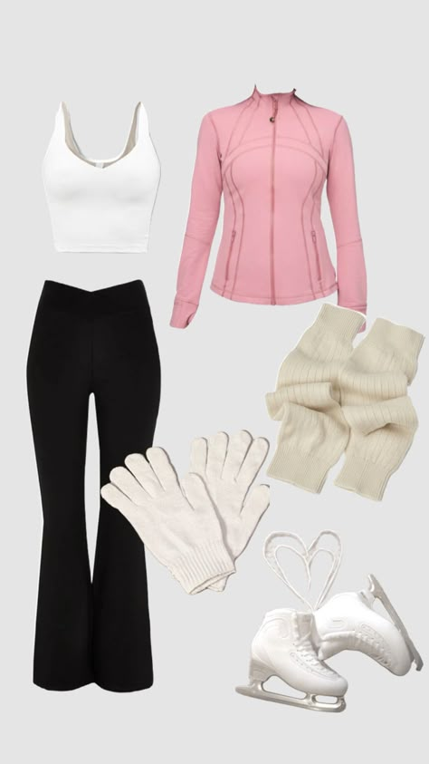 Ive Skating Outfit, Newjeans Wardrobe, Figure Skating Outfits Practice, Figure Skating Practice Outfits, Cute Ice Skating Outfit, Ice Skating Outfit Ideas, Ice Skating Fits, Skating Fits, Ice Skating Outfits