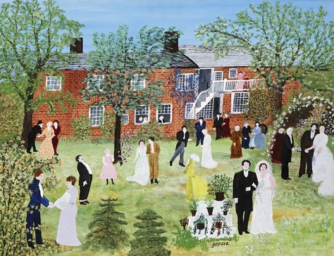 A Country Wedding, Grandma Moses, Naïve Artist, Outsider Artists, American Modern, American Icons, American Folk Art, Naive Art, Folk Art Painting