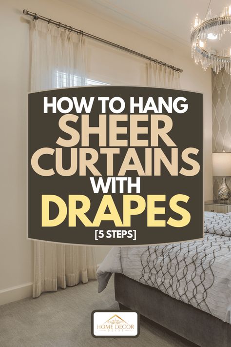 Shear Curtains, Sheer Curtains Bedroom, Sheers Curtains Living Room, Hanging Drapes, Sheet Curtains, Living Room Drapes, Dark Curtains, Window Sheers, Layered Curtains