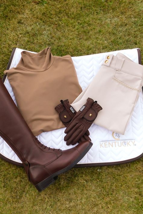 Royal Equestrian Aesthetic, Old Equestrian Style, Horseback Riding Aesthetic Outfit, Equestrian Clothing Aesthetic, Brown Equestrian Boots Outfit, Horse Clothes Equestrian Fashion, Equestrian Base Layers, Aesthetic Equestrian Outfits, Horse Riding Aesthetic Outfit