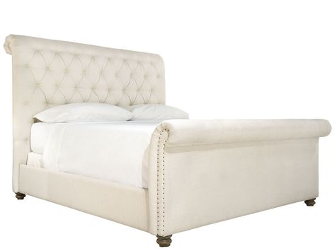 Curated The Boho Chic King Bed | Universal Furniture Universal Furniture Bedroom, Bedroom Upholstered Bed, Relaxing Bedding, Quilted Headboard, Chic Bed, Upholstered Sleigh Bed, Belfort Furniture, Quilted Bed, Cal King Bedding