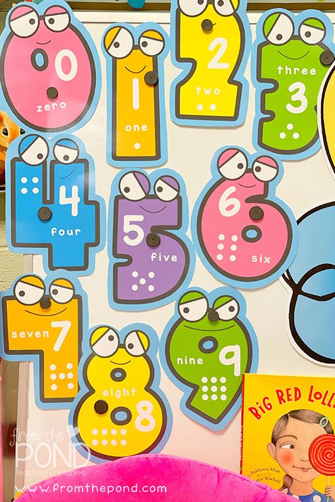 Number Lines For Preschool, Numbers Board Preschool, Number Boards For Preschool, Diy Number Line For Classroom Wall, Number Line For Classroom Wall, Number Display Classroom, Number Decorations Classroom, Numbers Preschool Decoration, Big Numbers Printable