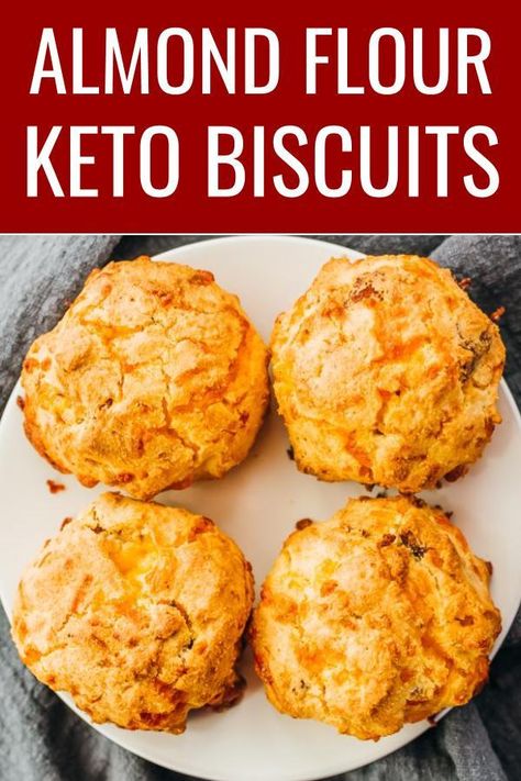 Bacon Cheddar Biscuits, Keto And Gluten Free, Almond Flour Biscuits, Almond Flour Bread, Desayuno Keto, Cheesy Appetizer, Low Carb Biscuit, Best Keto Bread, Low Carb Low Fat Recipes