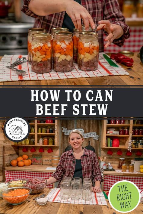 Beef Stew Canning Recipe, Can Beef Stew, Canning Beef Stew, Canning Soup Recipes, Rich Beef Stew, Canning Potatoes, Pressure Canning Recipes, Eat Meals, Game Meat