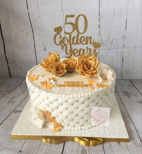 50th Anniversary Cakes Simple, Gold Wedding Anniversary Cake, 50th Wedding Anniversary Cakes Gold, Golden Wedding Cakes 50th Anniversary, 50th Anniversary Cakes Gold, Cake Design For 50th Anniversary, Golden Anniversary Cake Simple, Number Cake 50 50th Anniversary, 50th Anniversary Party Decorations