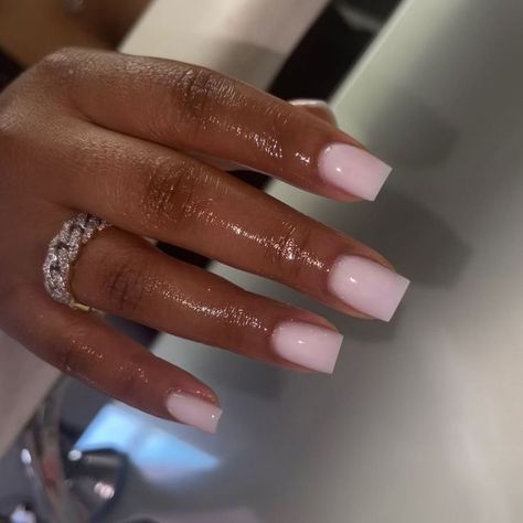 Milky Nails, Work Nails, Simple Acrylic Nails, Short Square Acrylic Nails, Acrylic Nails Coffin Short, Short Acrylic Nails Designs, Nagel Inspo, Pink Acrylic Nails, Square Acrylic Nails