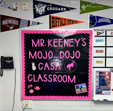 Barbie Themed Classroom, Barbie Bulletin Board Ideas, Ra Bulletin Boards Barbie, Barbie Classroom Theme, Barbie Bulletin Board, Barbie Classroom, Disney Channel Bulletin Board, Disco Classroom Theme Bulletin Boards, Homecoming Hallways