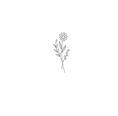 Simple Tattoos Daisy, Flower Simple Tattoo Minimalist, Small Daisies Tattoo, Daisy Drawing Simple Tattoo, Daisy Tattoo Designs Sketches, Small Daisy Tattoo On Wrist Simple, Fine Line July Flower Tattoo, Daisy Behind The Ear Tattoo, Daisy Flower Line Art