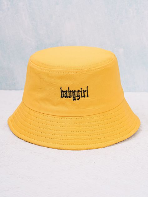 Embroidered Bucket Hat, Colour Wheel, Summer Things, Yellow Hat, Hat Ideas, Yellow Aesthetic, Color Wheel, Aesthetic Clothes, Bucket Hat