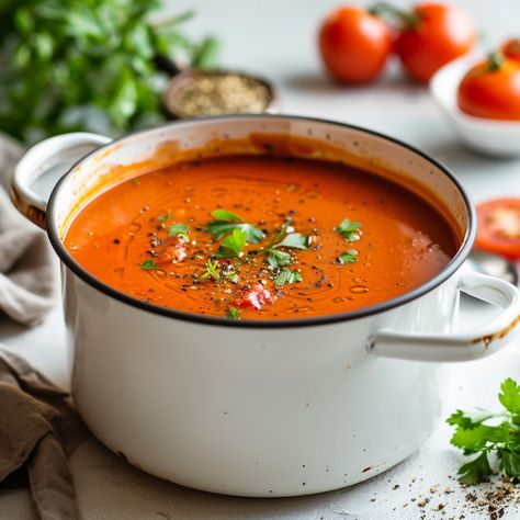 Best Homemade Tomato Soup Best Homemade Tomato Soup, Stovetop Chili, Homemade Tomato Soup Recipe, Homemade Tomato Soup, Tomato Soup Homemade, Homemade Soup Recipe, Creamy Tomato Soup, Tomato Soup Recipes, Vegetable Puree