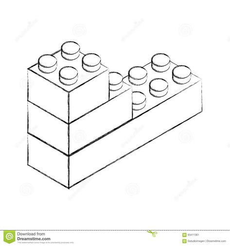 Lego Sketch, Building Concept, Vector Drawing, Black And White Drawing, Lego Brick, Building Block, Building Toys, School Year, Building Blocks