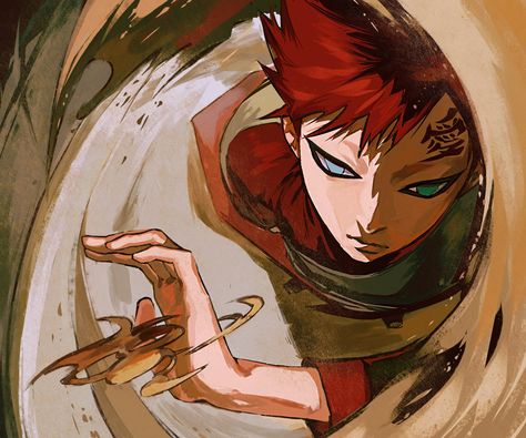 Gara Icon, Gaara Fanart, Naruto Gaara, Naruto Drawings, Naruto Fan Art, Perspective Art, Naruto Art, Naruto Characters, Anime Naruto