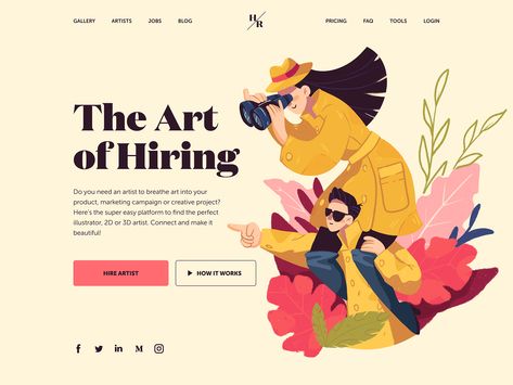 Hiring Artists Website Design by tubik Website Color Schemes, Illustration Design Graphique, Mises En Page Design Graphique, Web Design Examples, Website Illustration, Website Design Layout, Web Design Trends, Web Layout Design, Web Layout