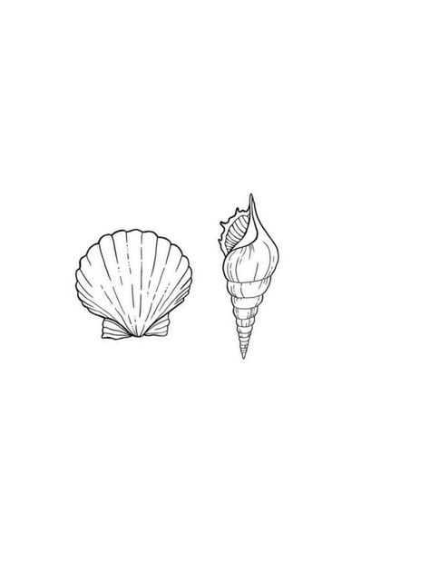 Clam Tattoo Simple, Cute Shell Tattoo, Seashell Tattoo Ideas, Small Conch Shell Tattoo, Matching Shell Tattoos, Sea Shell Tattoo Design, Shell Tattoo Minimalist, Tiny Seashell Tattoo, Simple Shell Tattoo