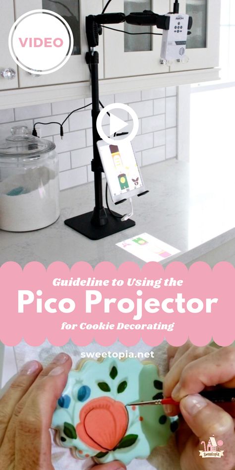 Using the Pico Projector for Cookie Decorating Projector For Cookie Decorating, Cookie Writing, Dog Baking, Decorated Biscuits, Spy Devices, Royal Frosting, Decorate Cake, Pico Projector, Cookie Decorating Supplies