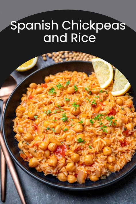 Vegan Chickpea And Rice Recipes, Chickpea Paprikash Vegan, Meals With Chickpeas Healthy Recipes, Chickpea With Rice Recipes, Rice And Beans Recipe Crockpot, Chickpea And Corn Recipes, Chickpea Skillet Recipes, Chickpea Dishes Dinners, Different Vegan Recipes