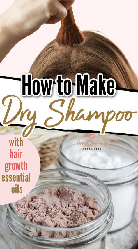 How to make your own all natural dry shampoo for light or dark hair with hair growth essential oils.  apply to root of hair with a make up brush. All Natural Dry Shampoo, Dry Shampoo Recipe, Diy Shampoo Recipe, Homemade Dry Shampoo, Natural Dry Shampoo, Essential Oil Hair Growth, Dry Shampoo Powder, Hair Care Oils, Diy Dry Shampoo