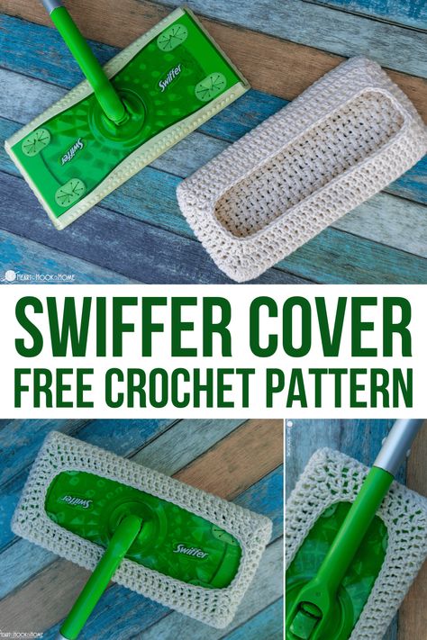 Do you have a Swiffer floor cleaner? Let's use our crochet skills to work up a reusable crochet Swiffer cover using this free pattern! Mop Cover Crochet Pattern, Swiffer Pads Diy Crochet, Crochet Swiffer Mop Cover Pattern Free, Crochet Swiffer Xl Cover Pattern Free, Crochet Duster Pattern Free Swiffer Pads, Crochet Swiffer Pads, Crochet Swifter Cover, Sink Drip Catcher Pattern Free, Crochet Swiffer Wet Jet Cover Pattern