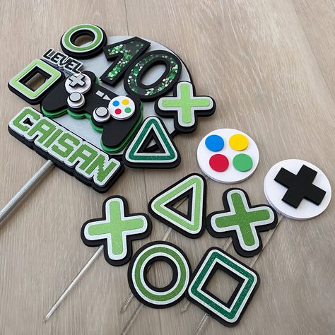 Gamer Cupcake Topper, gamer mini toppers, Gamer Birthday Party, Gaming cupcake Topper Birthday, Gamer Controller, Gamer Birthday Decorations, Video Game Cupcake Topper, Boy Birthday Party, Boy Party Decor #gamerparty #videogamesparty #gamercaketopper #gaming #videogames #controller #cupcaketoppers #cupcakeideas #cupcakedecoratingideas #partydecor #themeparties #boybirthdayparties #boybirthdayparty #boybirthdaycake #gameroom #gamercake #controller Birthday Cake Video Games, Videogame Birthday Party, Xbox Cake Topper, Gamer Birthday Decorations, Gaming Theme Birthday Party, Gamer Torte, Gamer Birthday Party Ideas Boys, Gaming Cake Ideas, Gaming Cakes For Boys