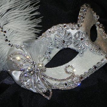 White Masquerade Mask, Masquerade Mask Diy, White Masquerade, Silver Masquerade Mask, Lace Masquerade Masks, Masquerade Ball Party, Silver Mask, Crazy Rich, Mask Masquerade