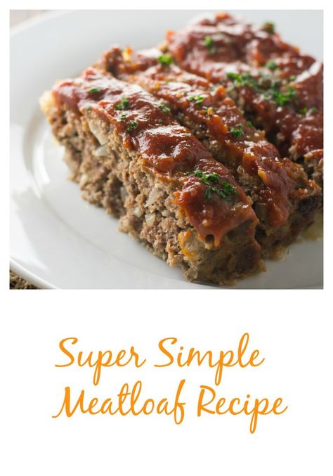 A super simple and absolutely delicious meatloaf recipe. The sauce has one "secret" ingredient that makes it over-the-top...and your kitchen will smell AMAZING! Meatloaf Recipe No Ketchup, Cheddar Meatloaf, Basic Meatloaf Recipe, Barbecue Meatloaf, Basic Meatloaf, Tasty Meatloaf Recipe, Easy Meatloaf Recipe, Cracker Barrel Meatloaf, Tartiflette Recipe