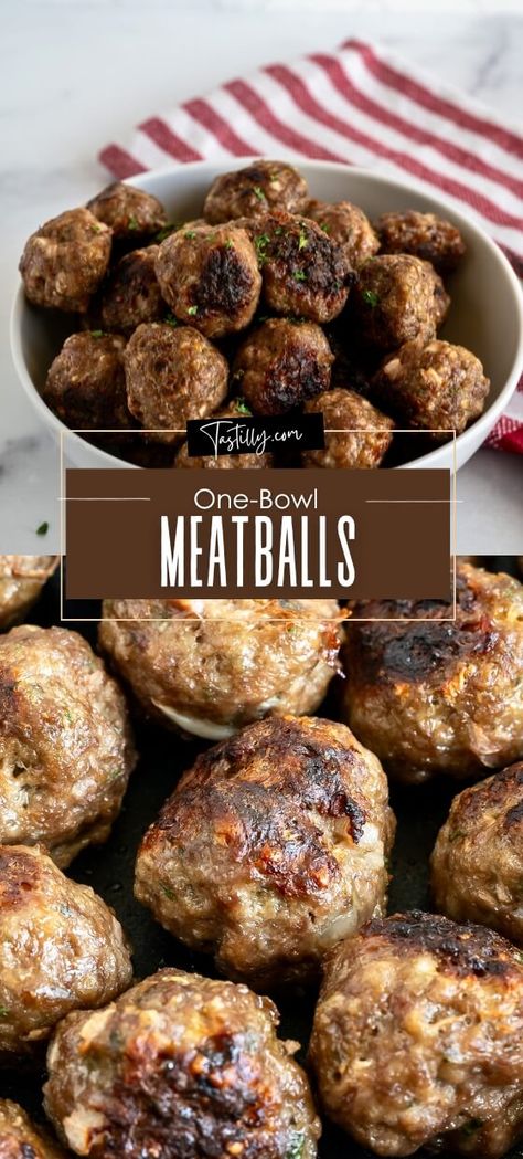 No-Fuss, One-Bowl Meatballs: Easy Recipe For Busy Nights Plain Meatball Recipes, One Pot Meatballs, Meatballs With Oats, Meatballs Easy Recipe, Baking Turkey, Ground Turkey Meatball Recipes, Ground Turkey Meatballs, Healthy Meatballs, Ground Beef Meatballs