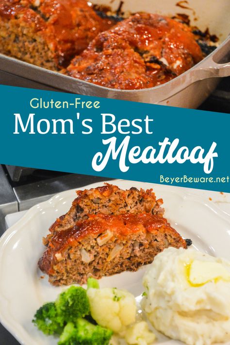 Gluten Free Meatloaf Recipe, Recipe Meatloaf, Gluten Free Hamburger, Best Meatloaf Recipe, Gluten Free Meatloaf, Gluten Free Meat, Cheesy Potatoes Recipe, Beef Dinners, Good Meatloaf Recipe