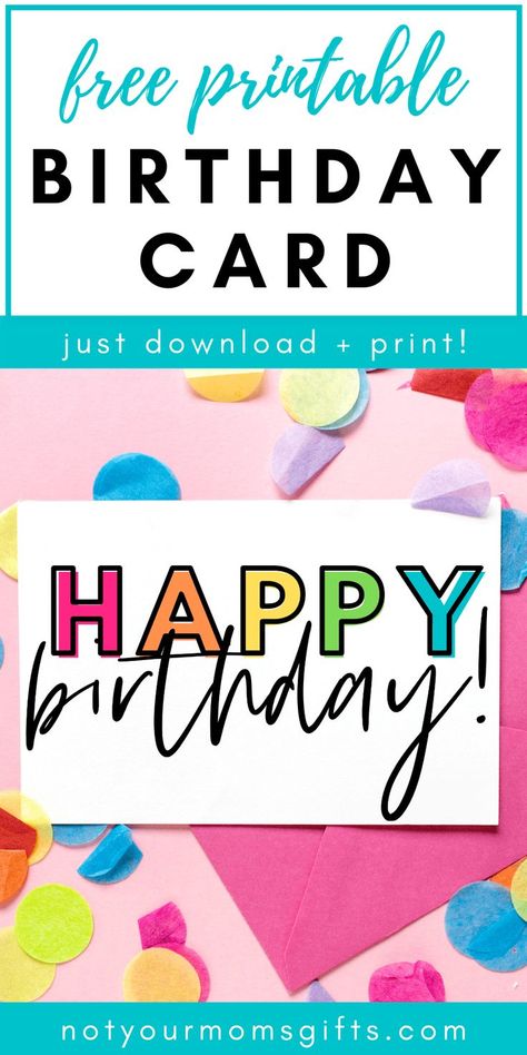 Why spend a buttload on store bought cards when you can print one at home for (almost) free? This free printable birthday card is so easy to put together at home! We love freebies around here | birthday card ideas | birthday cards diy | birthday card printable free | birthday cards printable free template | #freeprintablecard #birthdaycardprintable Free Printable Birthday Card from notyourmomsgifts.com Blank Card Template, Printable Birthday Cards, Free Happy Birthday Cards, Free Printable Birthday Cards, Birthday Cards To Print, Happy Birthday Cards Printable, Free Birthday Card, Free Printable Cards, Birthday Cards For Mom