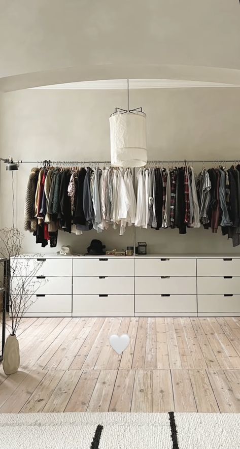 Hemnes Closet Hack, Closet Aesthetic Ideas, Open Wall Closet, Open Closet Ideas For Small Spaces, Open Closet In Bedroom, Open Concept Closet, Diy Dressing Room, Bedroom Clothing Storage, Small Bedroom Closet