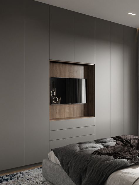 Wardrobe With Tv Unit, Sleeping Room Design, Modern Bedroom Wardrobe, Bedroom Wardrobe Ideas, Bedroom Wardrobe Design, Bedroom Built In Wardrobe, Stylish Bedroom Design, Bedroom Cupboards, Bedroom Tv