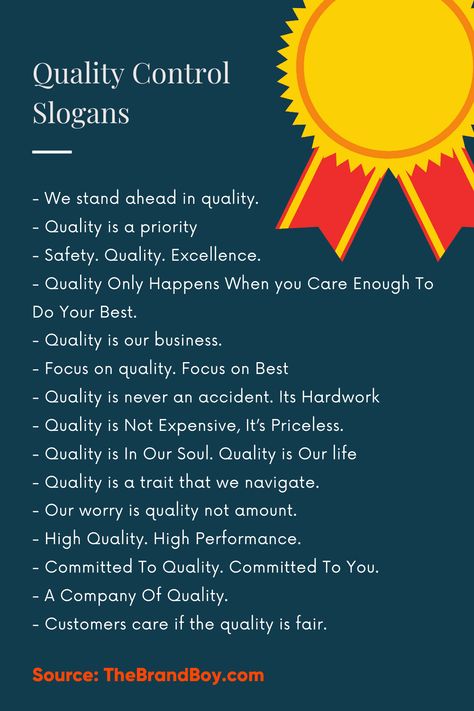 List of 251+ Brilliant Quality Control Slogans | Thebrandboy Best Slogans For Business, Quality Assurance Poster, Company Slogans Ideas, Fashion Taglines Ideas, Quality Assurance Quotes, Quality Quotes Business, Quality Control Logo, Business Slogans Ideas, Assurance Quotes