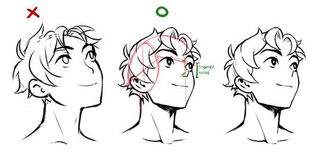 Head tilt up tutorial Faces Anime, Head Angles, 그림 낙서, Different Angles, Anime Drawings Tutorials, Anatomy Art, Art Tutorials Drawing, Digital Art Tutorial, Drawing Base