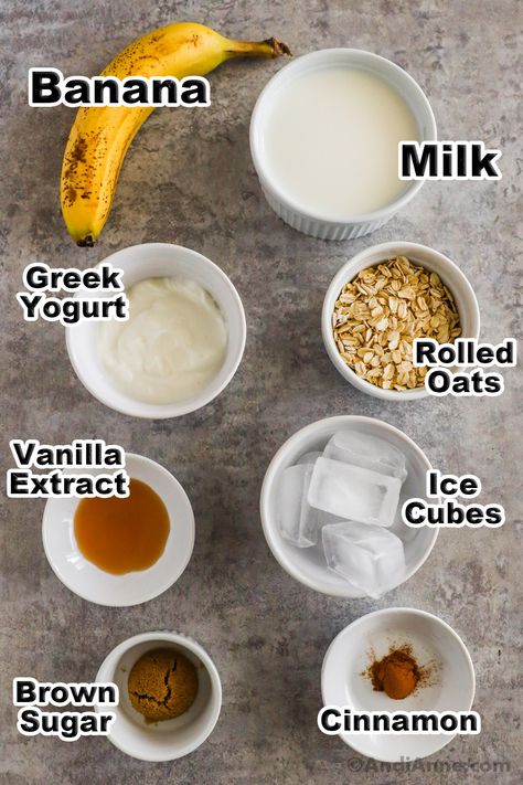 Breakfast Smoothie Oats, Cinnamon Smoothie Bowl, Rolled Oats Smoothie Recipe, Liquid Breakfast Ideas, Smoothies With Oat Milk, Oat Milk Smoothie Recipe, Cinnamon Bun Smoothie, Cinnamon Smoothie Recipes, Smoothie Oats