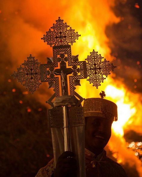 Meskel is a Christian holiday in the Ethiopian Orthodox and Eritrean Orthodox churches that commemorates the discovery of the True Cross by the Roman Empress Helena in the fourth century. Meskel occurs on the 17 Meskerem in the Ethiopian calendar. "Meskel" is Ge'ez for "cross". Huge Bonfire, Roman Empress, Ethiopia