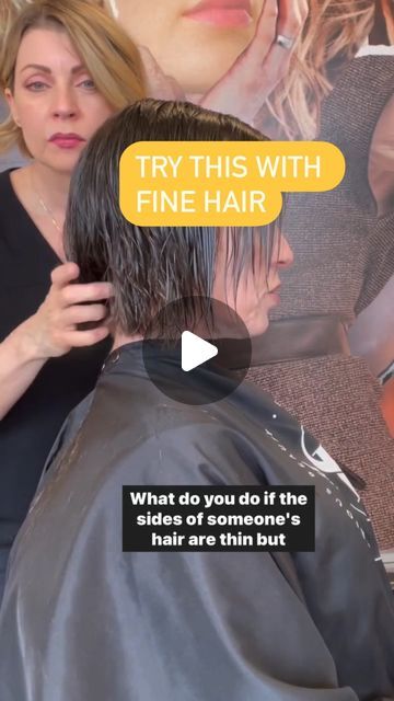 Sonna Jean Brado on Instagram: "Fine hair texturizing? Yes! ..But only in certain areas😉  In this bob haircut my client has more density in the back than she does in front and I want to visually balance the volume in her hair by removing weight behind the ears and keeping structure and weight in front of the ears. I’m using my 6” Angel Blades Scissors 👍  1. Identify which areas of the cut are the thickest and which areas need more fullness. 2. Isolate the area you will work in 3. Choose your texturizing technique, here, I’m working at a low elevation, and breaking into my bottom line to reduce the bulky corner 4. Use your mirror to check results👍 The thin area should appear to have more structure and the shape will be more balanced. 💃  . . . #sonnabrado #seriousbeautyeducation #finehai Short Fine Bob Hairstyles, Back Of Bob Haircut Short Hair, Gradual Bob Haircut, Haircut For Low Volume Hair, Short Textured Bob Fine Hair, Bob Haircut For Thinning Hair, Long Bob Hairstyles Thin Fine Hair, How To Cut A Long Bob, Long In The Front Short In The Back Hair