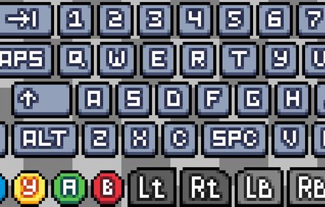 Free set of gamepad and keyboard buttons Keyboard Pixel Art, Pixel Keyboard, Computer Pixel Art, Pixel Button, Keyboard Button, Ui Buttons, Gui Design, Button Game, Cool Pixel Art