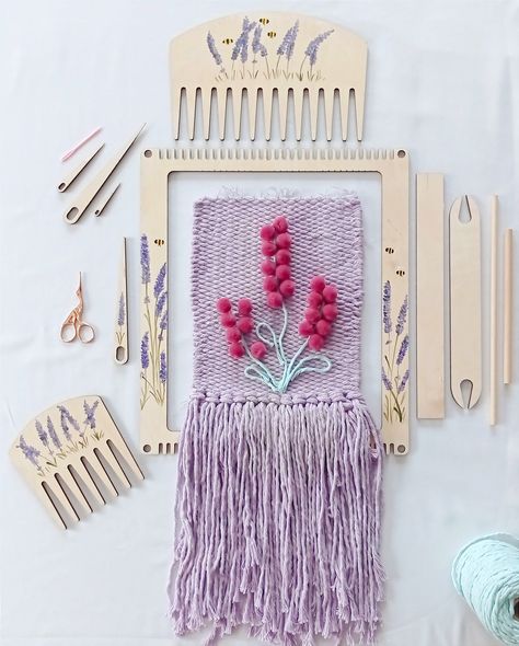 Lap Loom, Lavender Theme, Weaving Tapestry, Weaving Loom Diy, Handwoven Tapestry, Weaving Loom Projects, Peg Loom, Weaving Kit, Girls Personalized Gifts